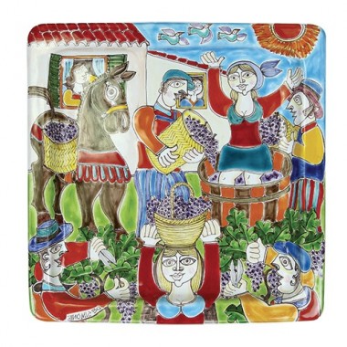 Squared Plate 37x37 DS Grape Harvest PQ37DS-7 Squared Plate 37x37 DS Grape Harvest PQ37DS-7